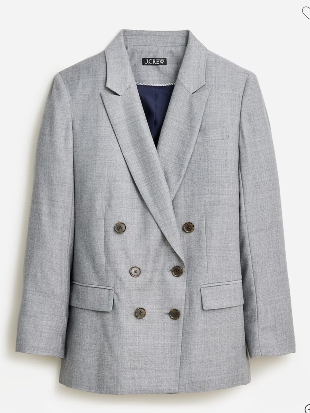 J.Crew Collection Relaxed Double-Breasted Blazer in drapey wool blend